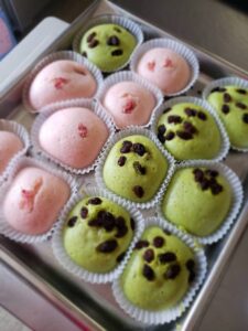 ~またまた桜色~桜蒸しパンと抹茶蒸しパン~in 岡北